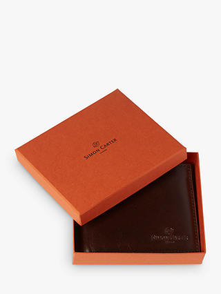 Simon Carter Edge Leather Wallet, Brown/Cinnamon