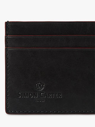 Simon Carter Leather Edge Credit Card Holder, Navy
