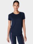 Sweaty Betty Breathe Easy Short Sleeve Gym Top, Deep Blue