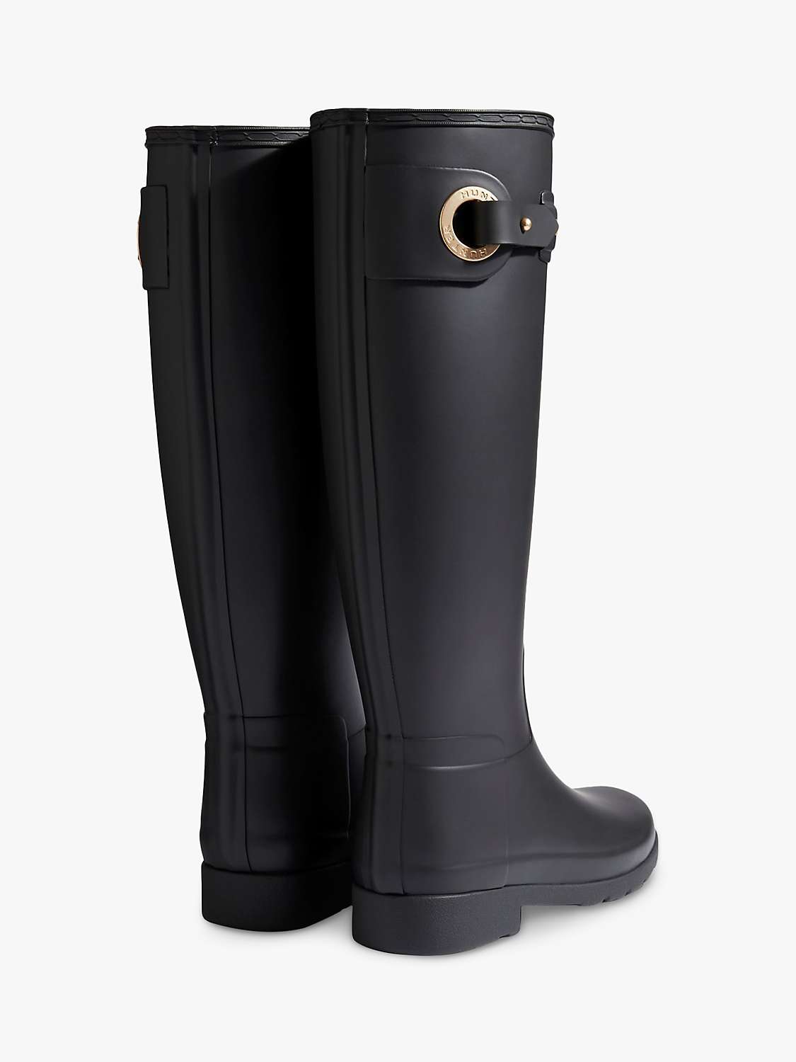 Buy Hunter Refined Tall Buckle Wellington Boots, Black Online at johnlewis.com