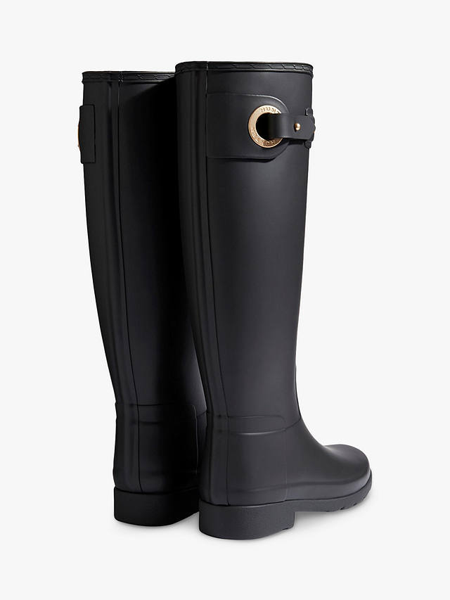 Hunter Refined Tall Buckle Wellington Boots, Black