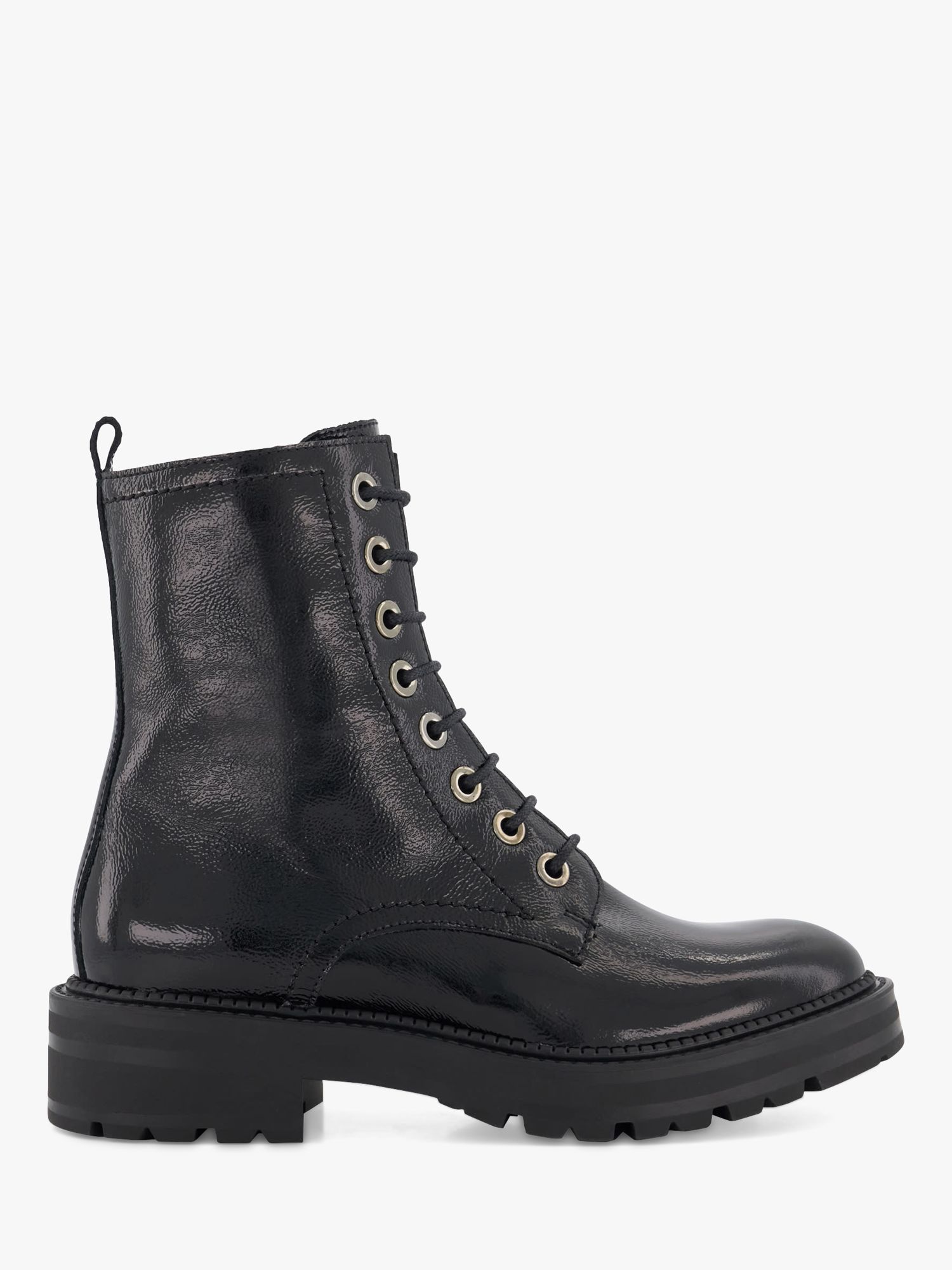 Dune Press Leather Cleated Hiker Boots, Black at John Lewis & Partners