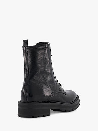 Dune Press Leather Cleated Hiker Boots, Black-patent_leather