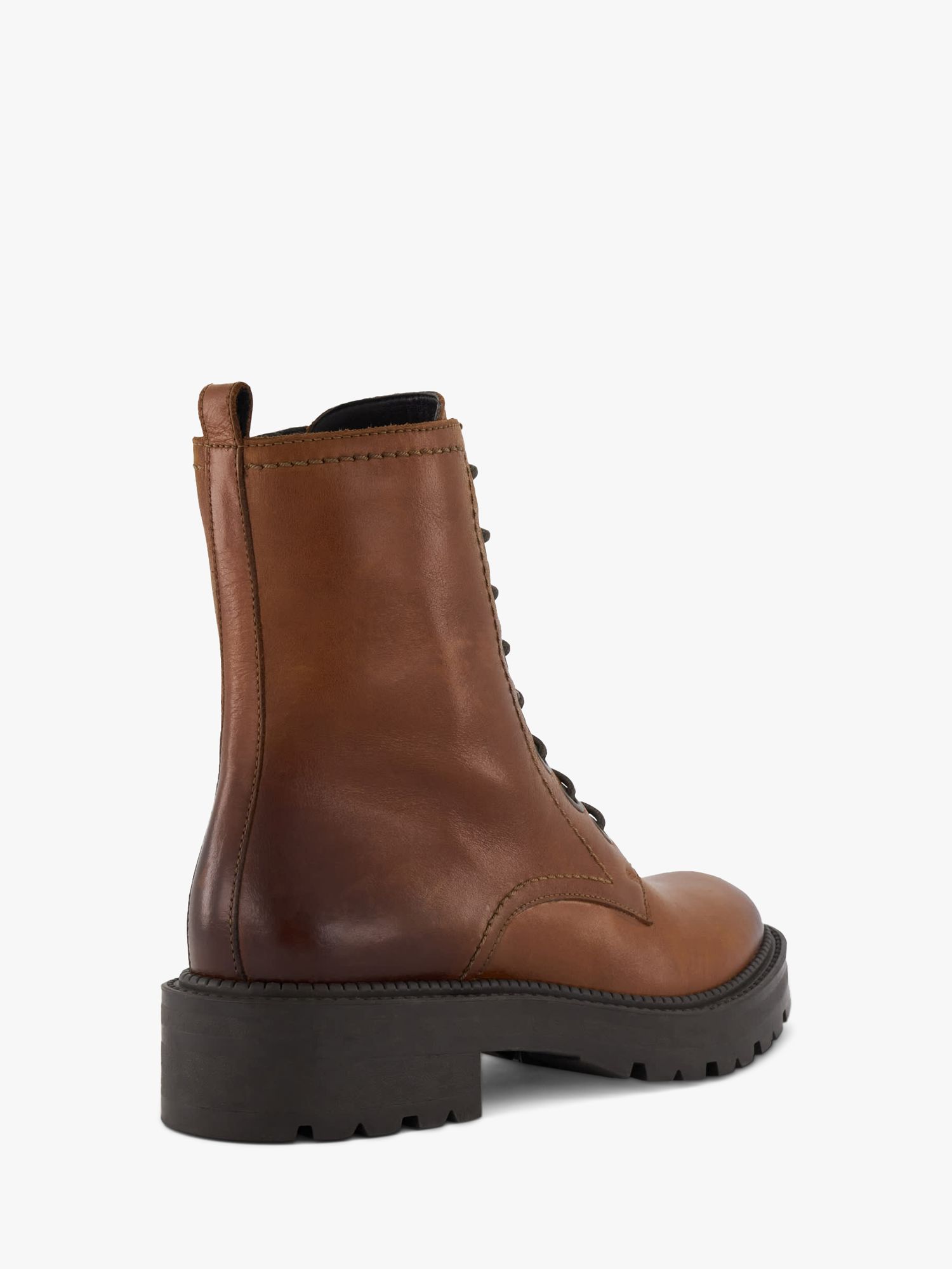 Dune Press Leather Cleated Hiker Boots, Tan at John Lewis & Partners