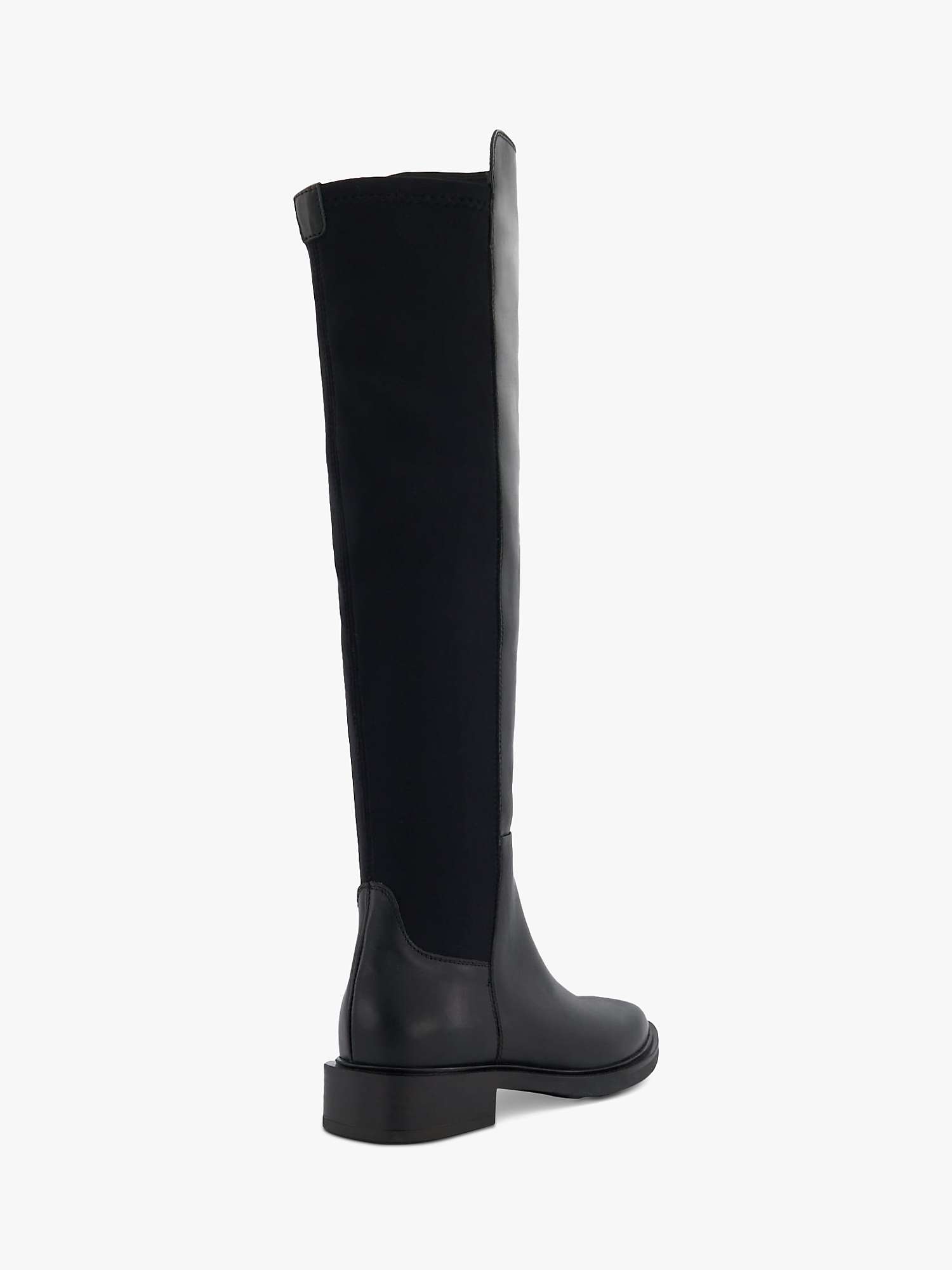 Buy Dune Text Leather Knee High Boots, Black Online at johnlewis.com
