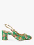 Dune Choices Fabric Slingback Court Shoes, Green