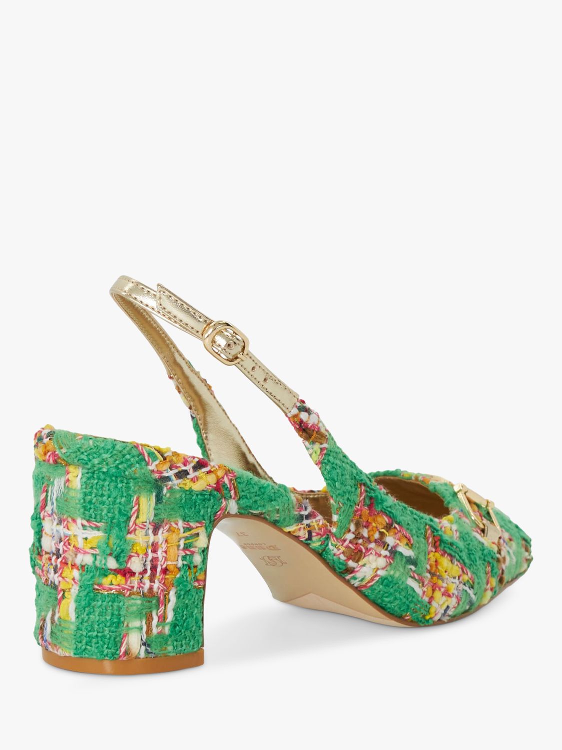 Dune Choices Fabric Slingback Court Shoes, Green at John Lewis & Partners