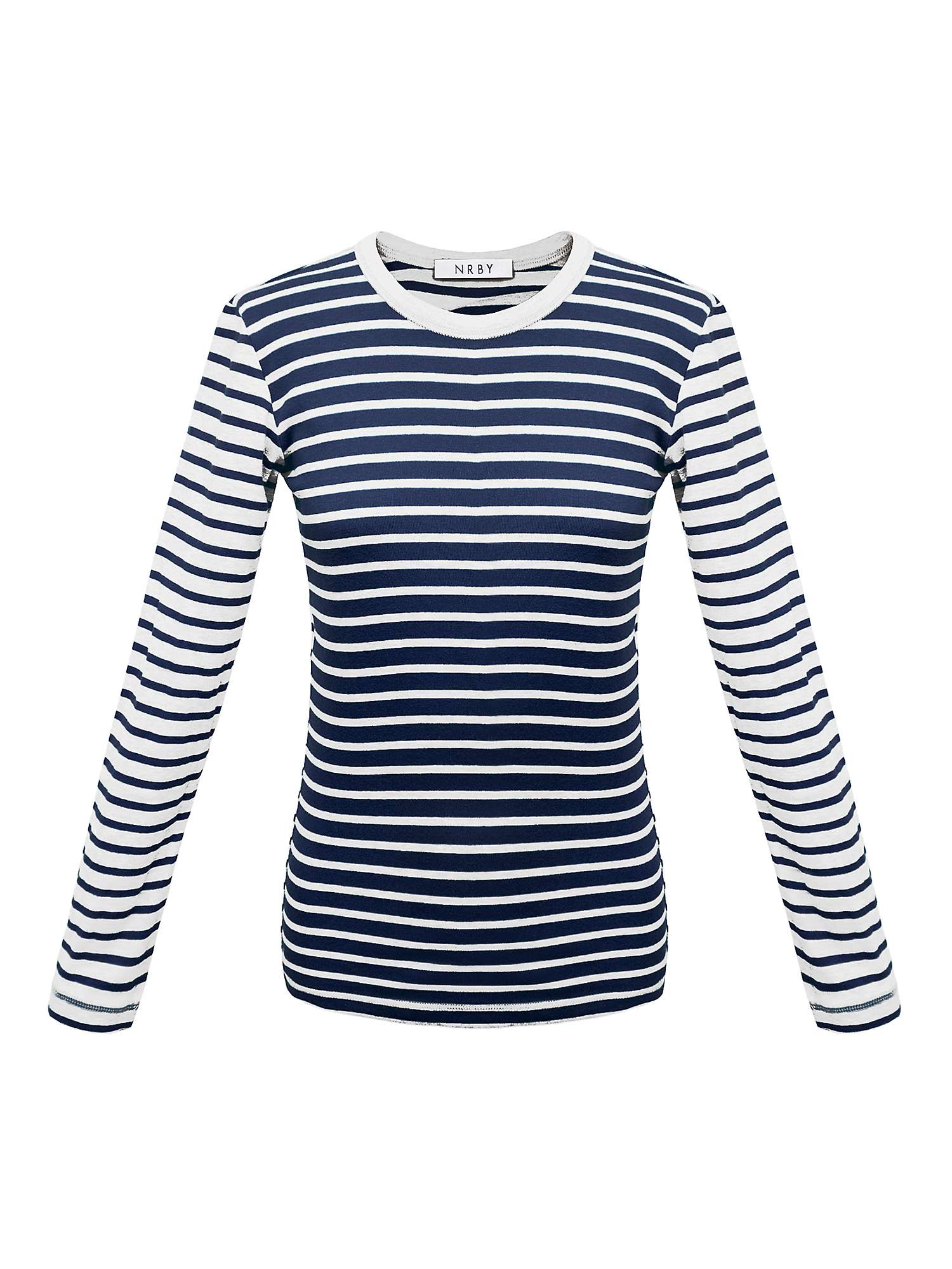 Buy NRBY Patch Billie Cotton Blend Rib Stripe T-Shirt Online at johnlewis.com