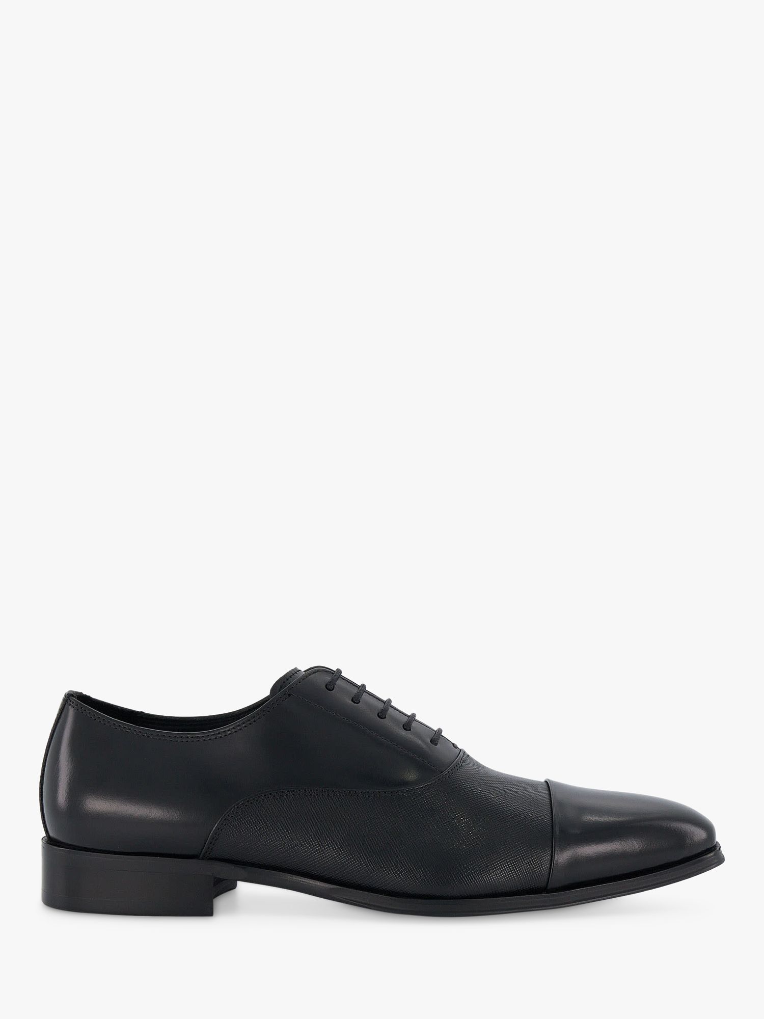 Dune Slating Leather Oxford Shoes, Black at John Lewis & Partners