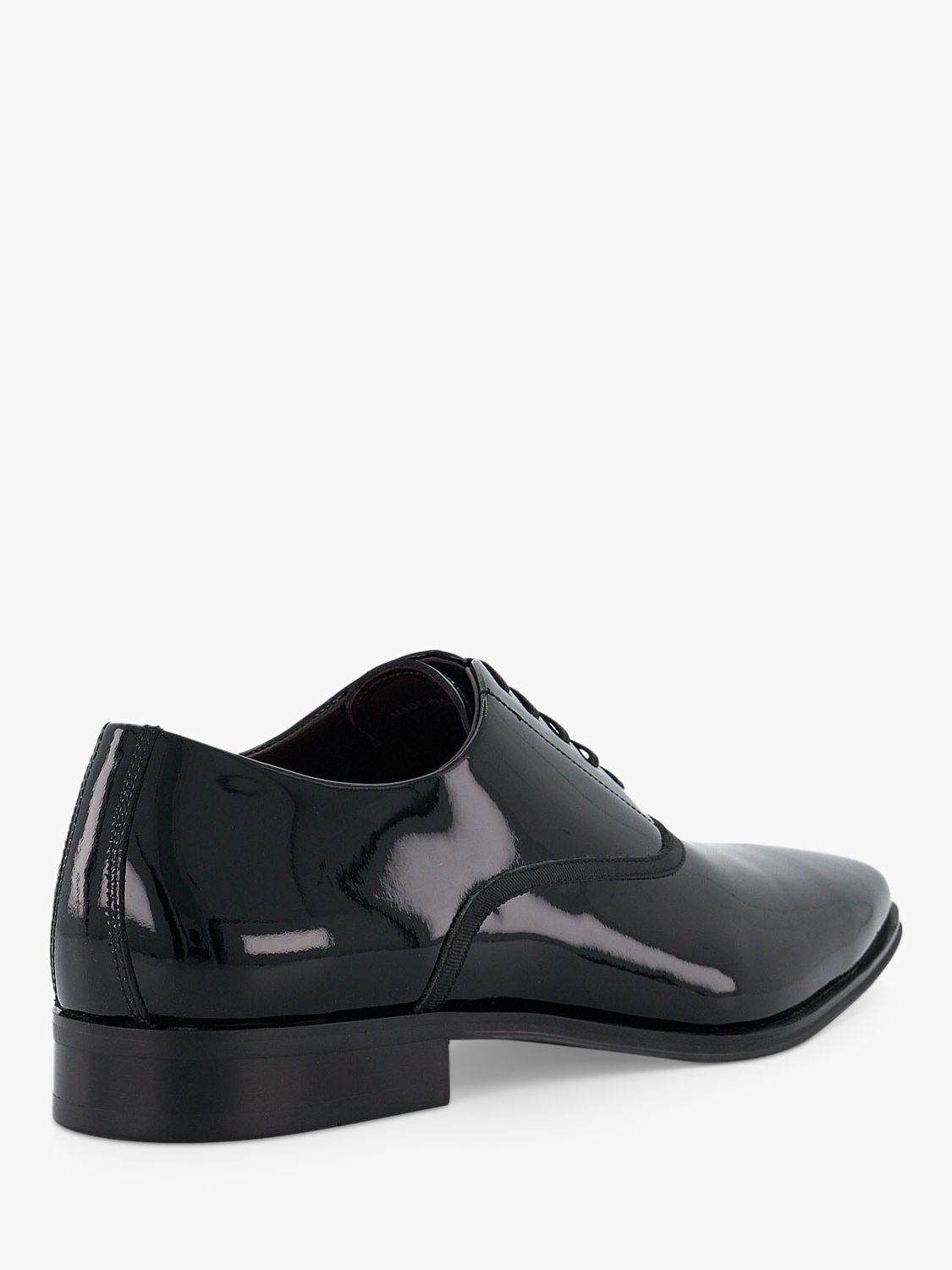 Dune Swallow Patent Leather Oxford Shoes, Black at John Lewis & Partners