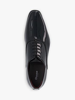 Dune Swallow Patent Leather Oxford Shoes, Black