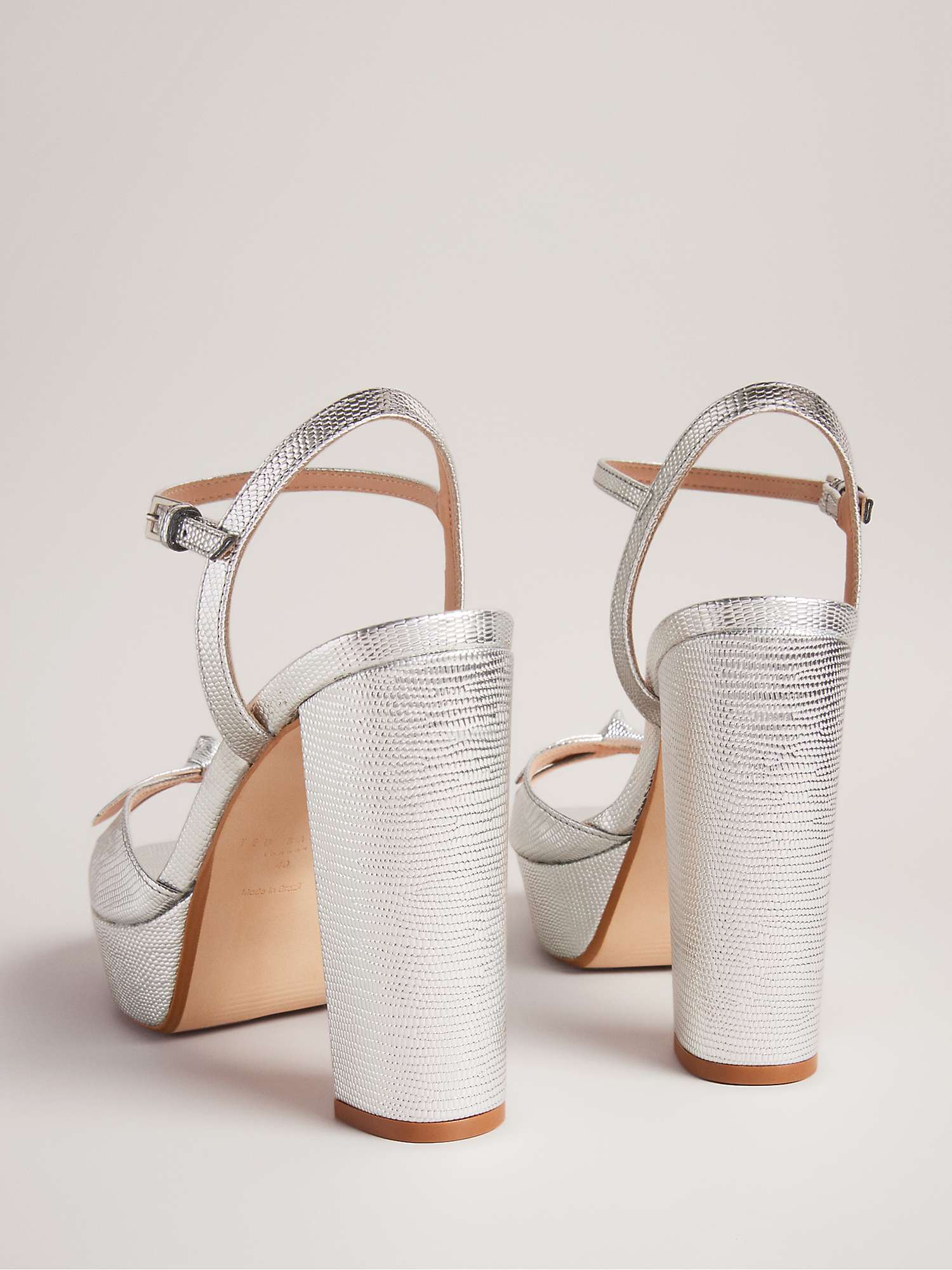 Buy Ted Baker Kayllah Bow Detail Platform Sandals, Silver Online at johnlewis.com