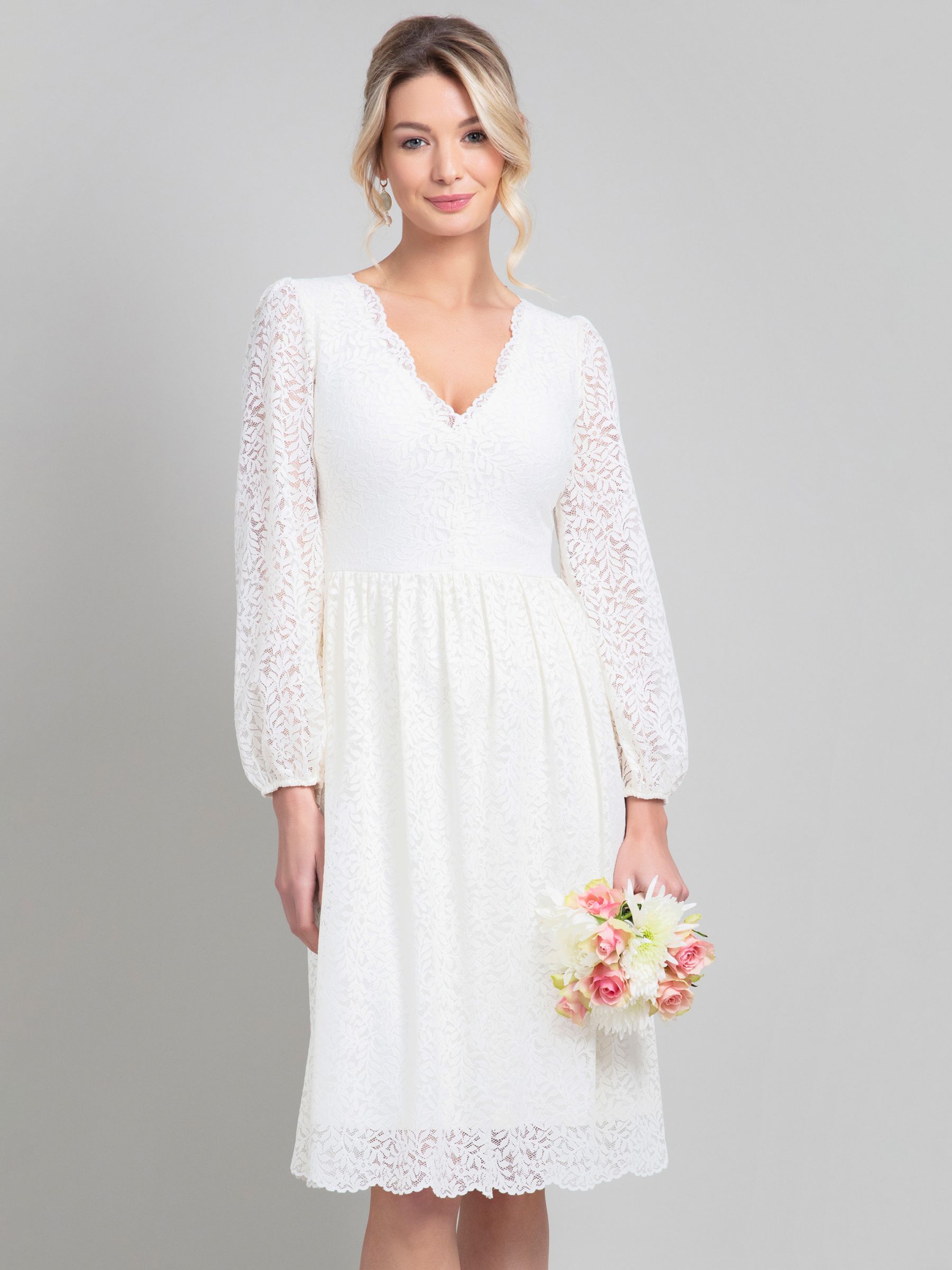 Alie Street Lauren Lace Wedding Dress, Ivory, 14-16