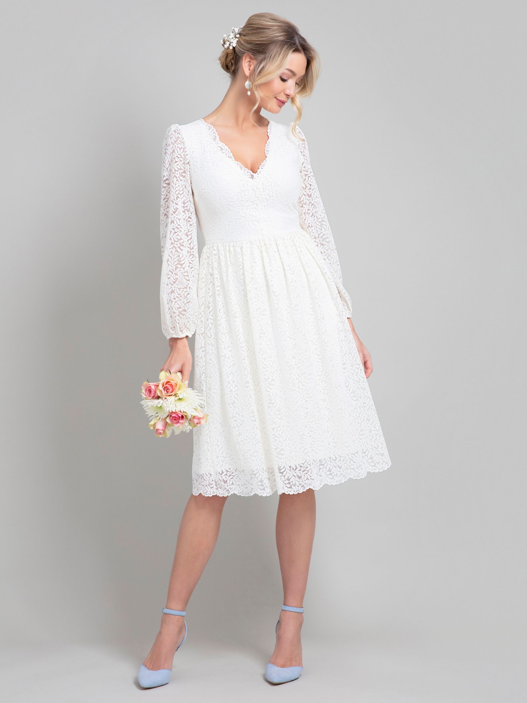 Alie Street Lauren Lace Wedding Dress, Ivory, 14-16