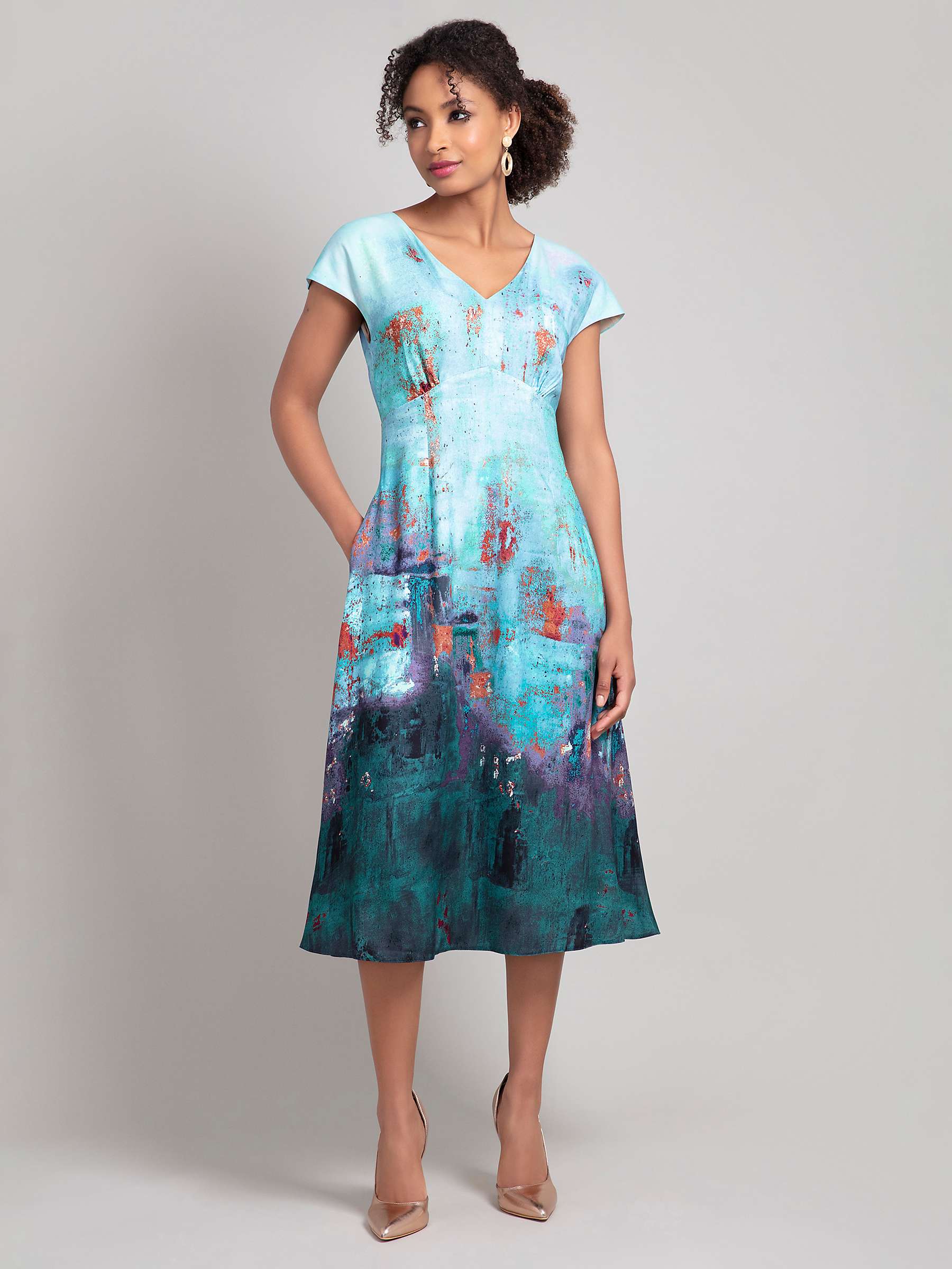 Buy Alie Street Layla Aquatic Ombre Midi Dress, Blue Online at johnlewis.com