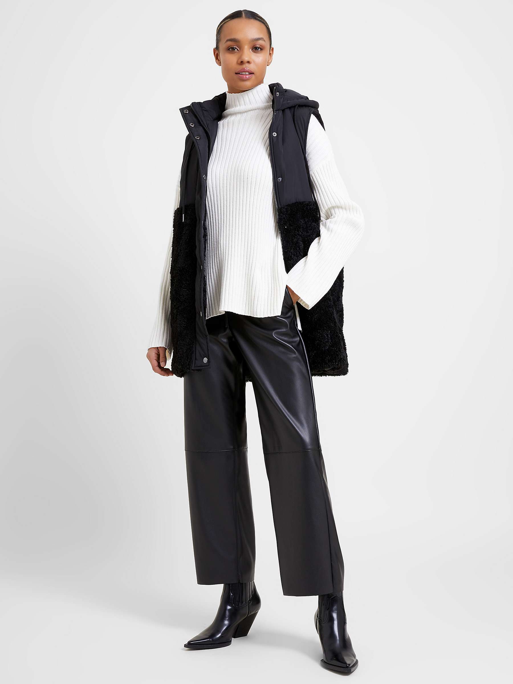 Buy Great Plains Modern Sleeveless Long Puffer Jacket, Black Online at johnlewis.com