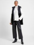 Great Plains Modern Sleeveless Long Puffer Jacket, Black