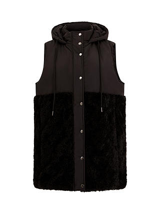 Great Plains Modern Sleeveless Long Puffer Jacket, Black