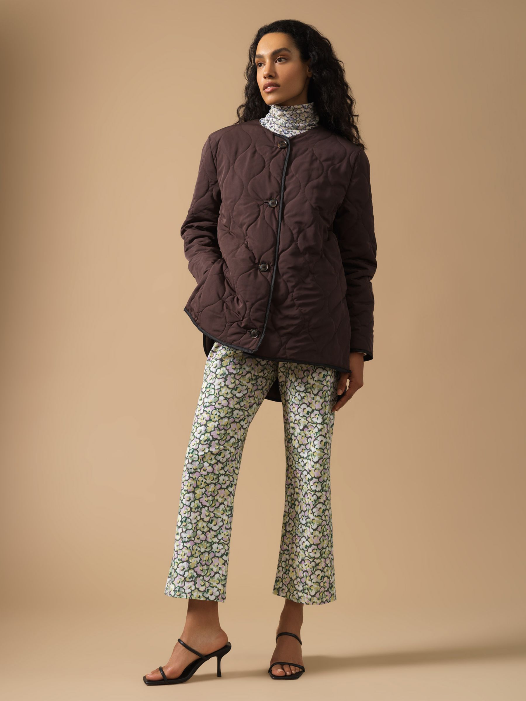 Great Plains Utility Diamond Quilted Parka Coat, Cocoa
