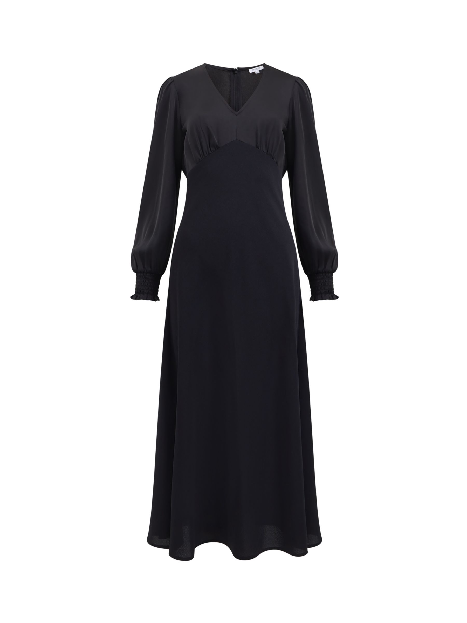 Great Plains Ferne Crepe Midi Dress, Black at John Lewis & Partners