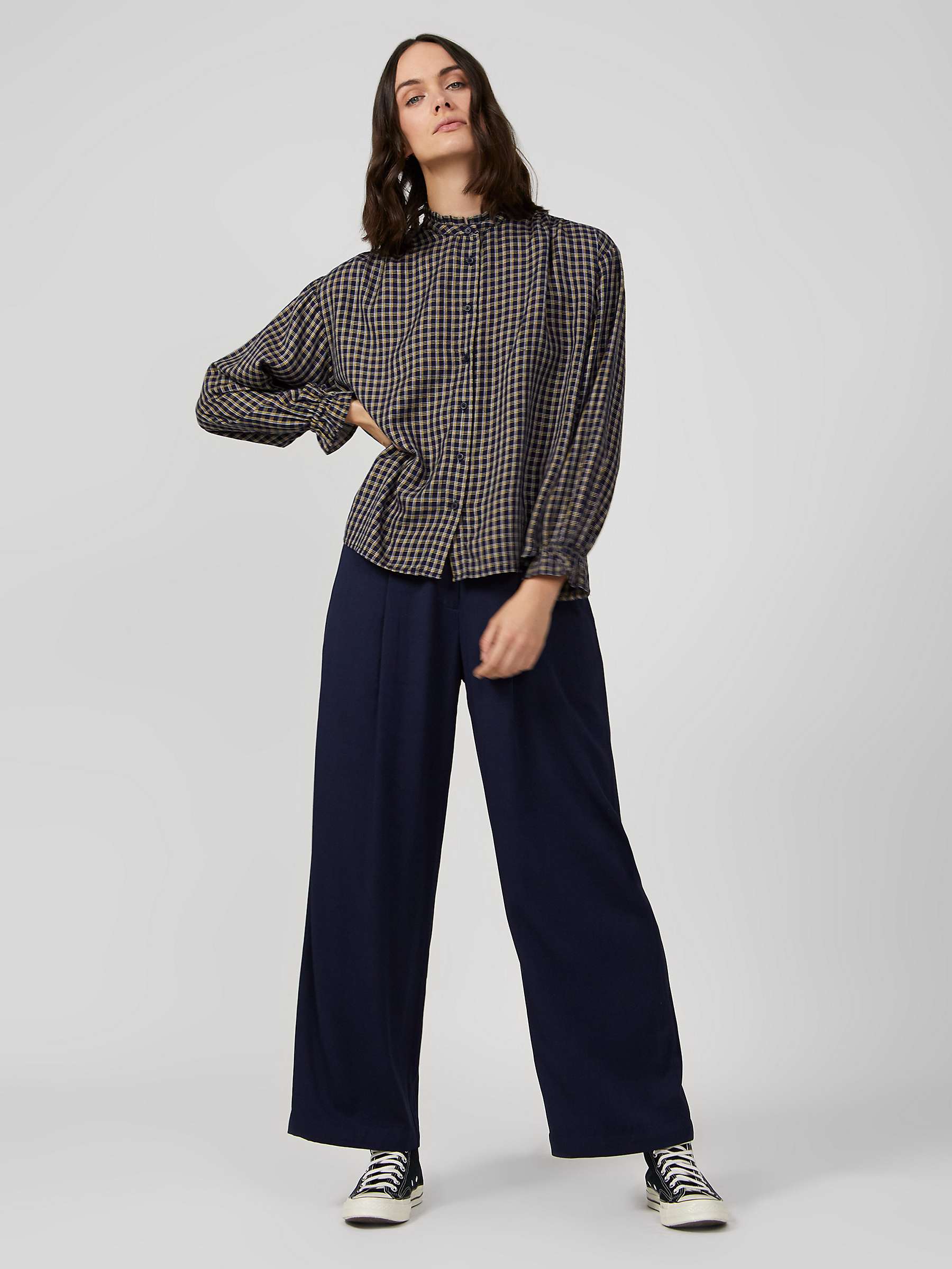 Great Plains Soft Check Shirt, Indigo/Multi at John Lewis & Partners