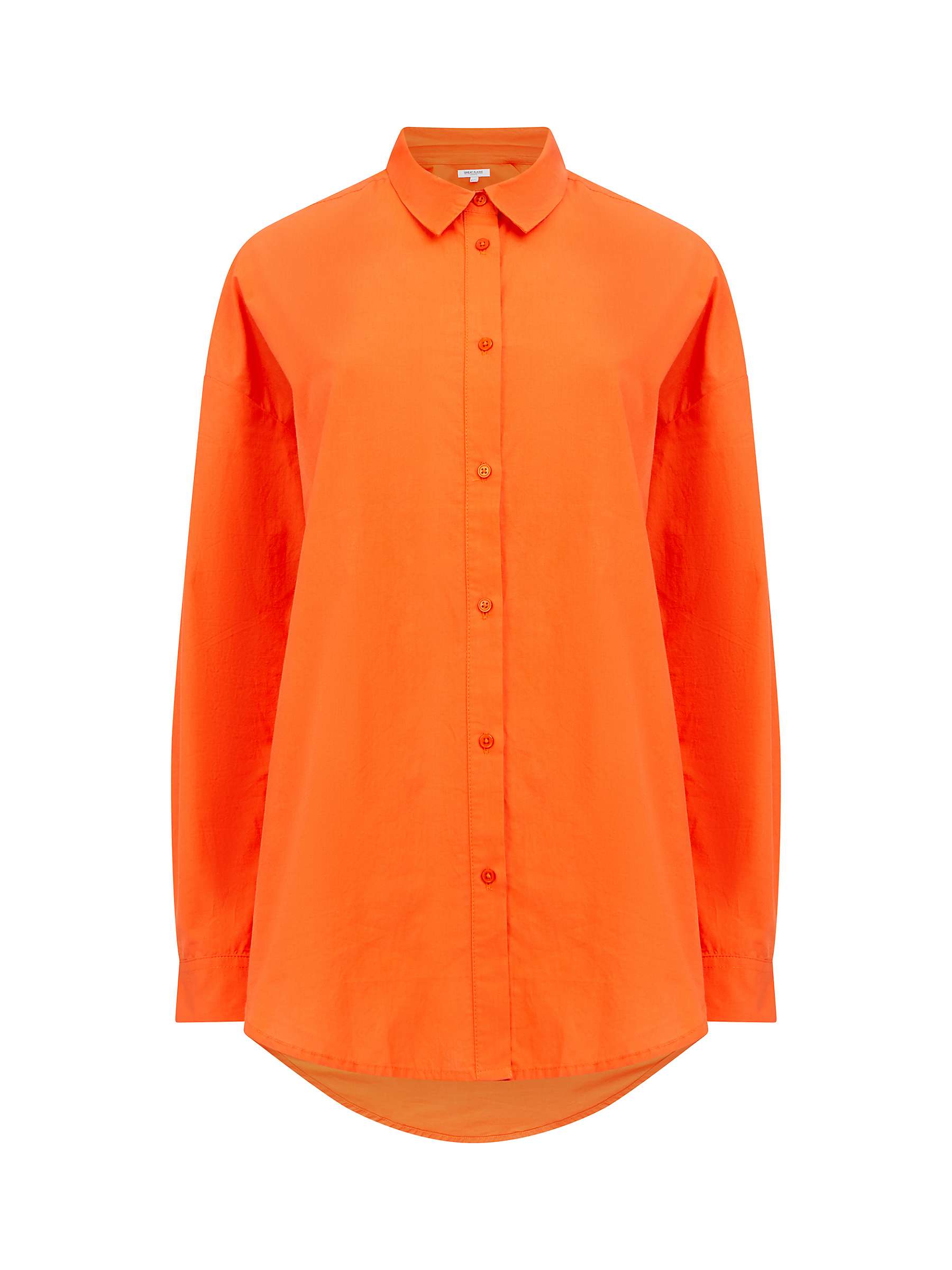 Great Plains Core Shirting Button Down Shirt, Sunset Orange at John ...
