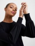 Great Plains Jersey Smocking Puff Sleeve Top, Black