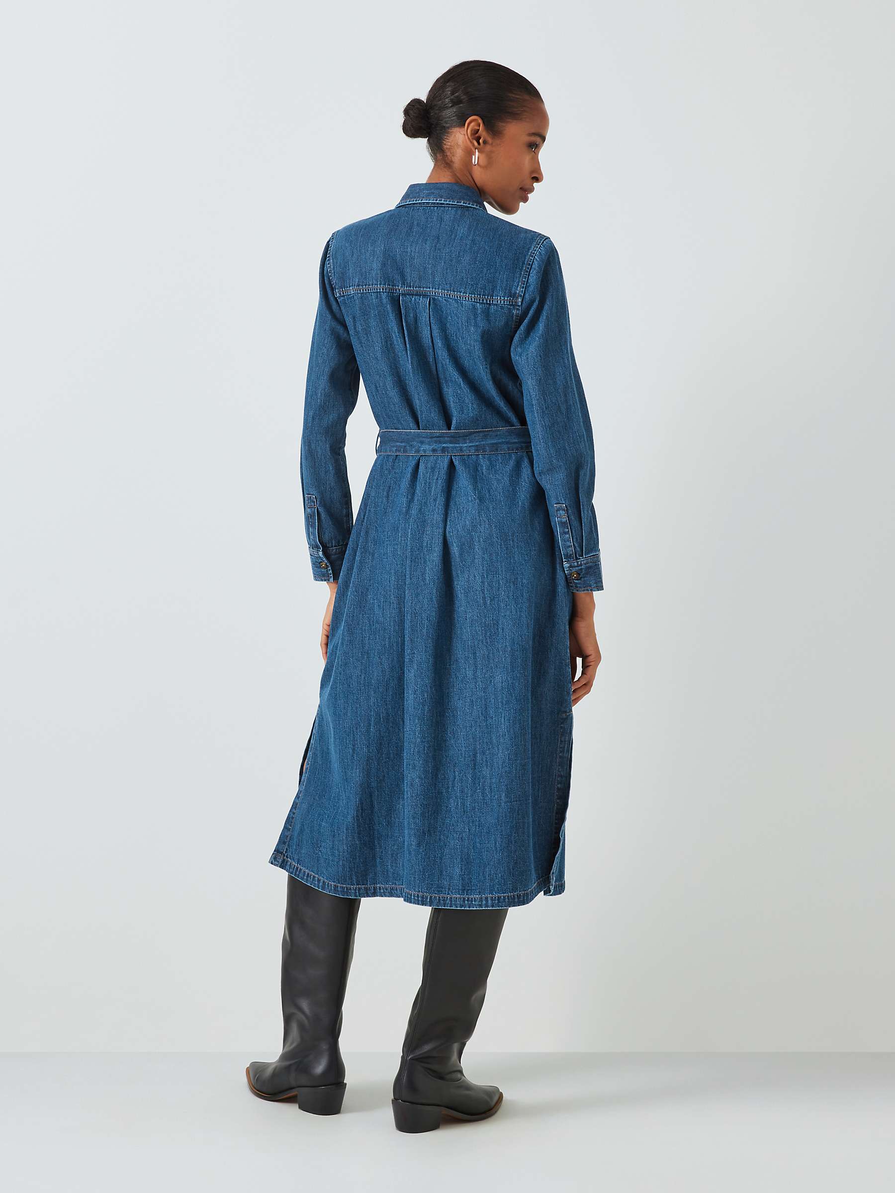 Buy John Lewis Denim Shirt Midi Dress, Blue Online at johnlewis.com