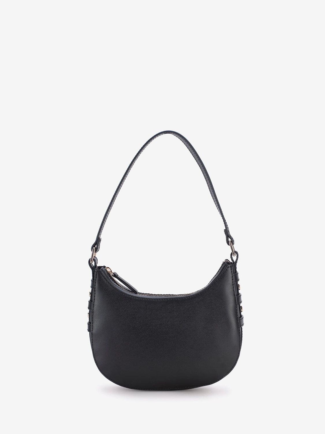 Mint Velvet Plain Leather Shoulder Bag, Black at John Lewis & Partners