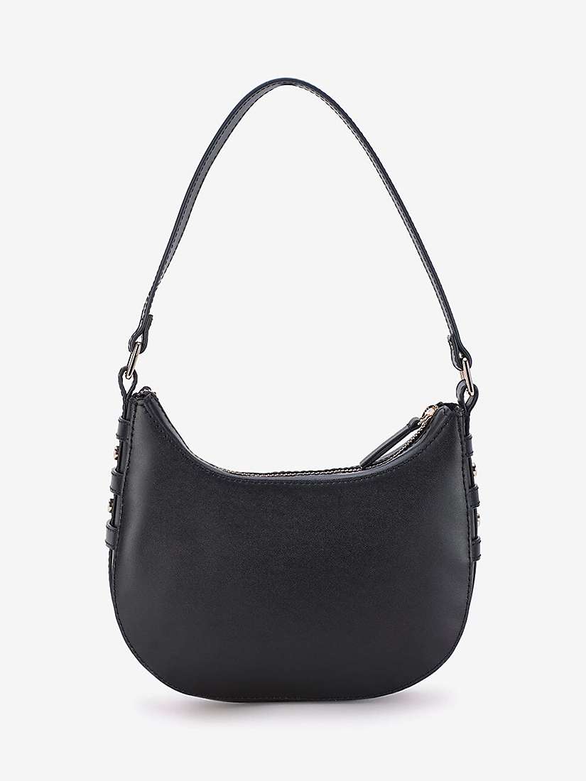 Mint Velvet Plain Leather Shoulder Bag, Black at John Lewis & Partners