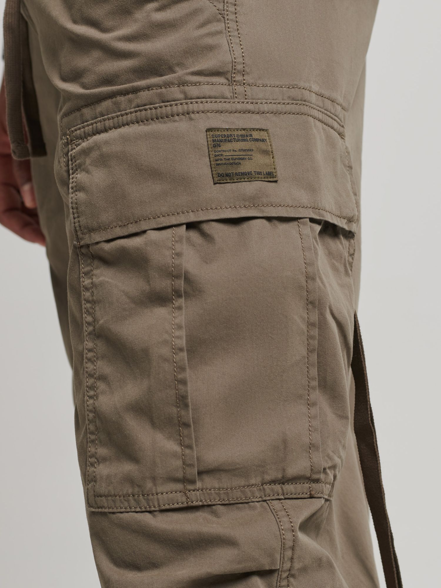 Superdry Organic Cotton Vintage Parachute Cargo Pants, Dark Khaki at ...