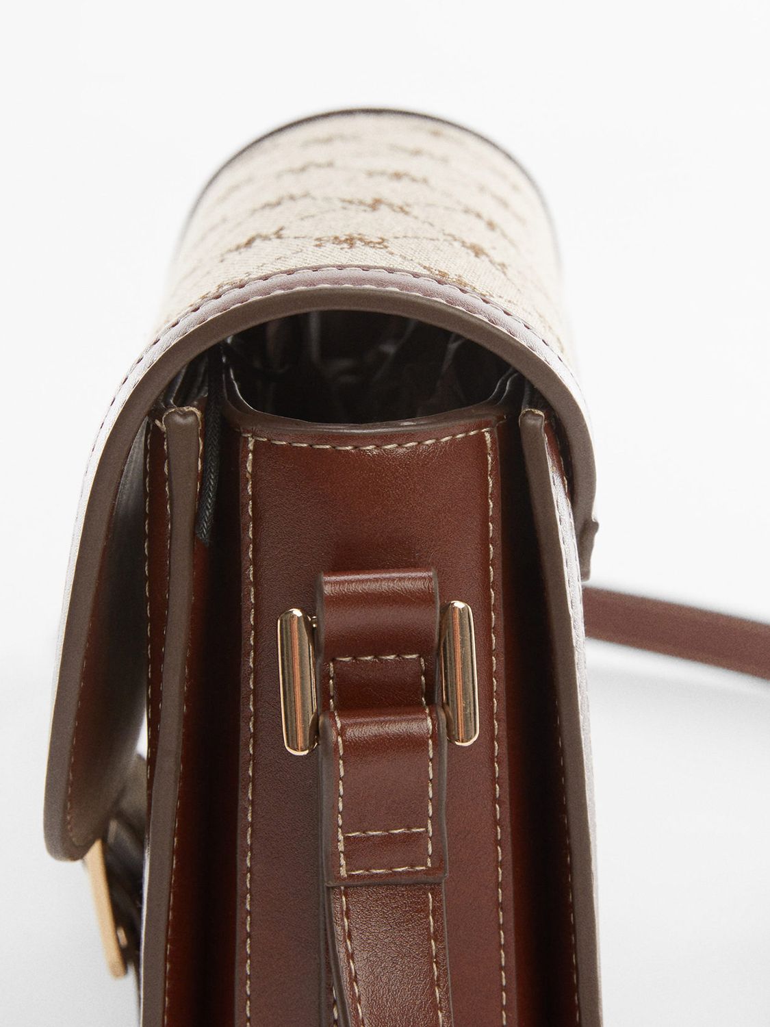 Mango Buckle Detail Cross Body Bag, Brown, Brown at John Lewis