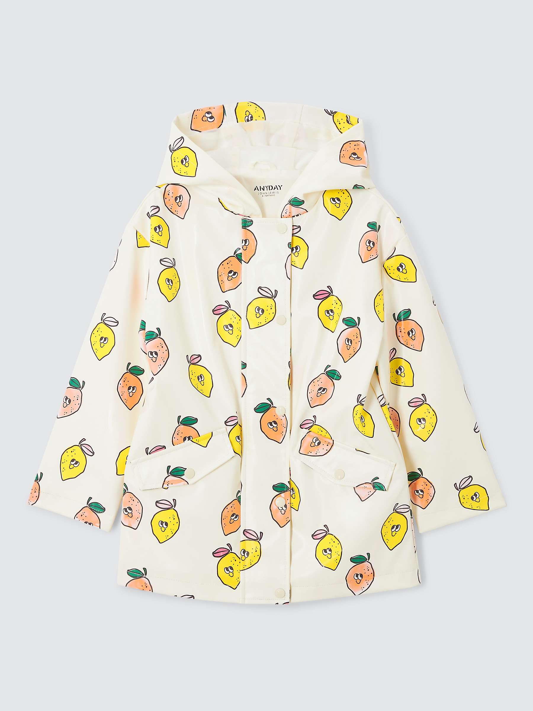 Buy John Lewis ANYDAY Kids' Colour Changing Lemon Print Raincoat, White Online at johnlewis.com