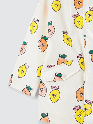 John Lewis ANYDAY Kids' Colour Changing Lemon Print Raincoat, White