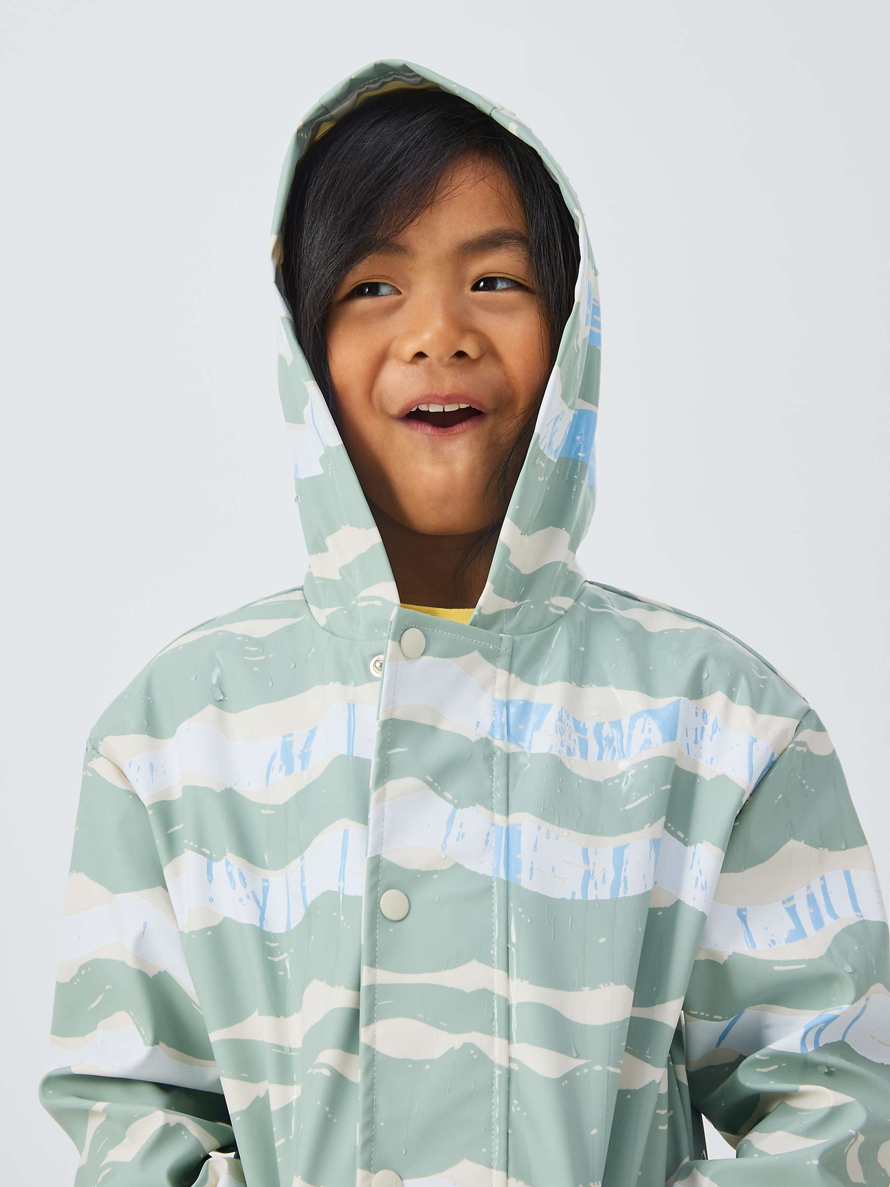 Buy John Lewis ANYDAY Kids' Colour Changing Stripe Raincoat, Green/Multi Online at johnlewis.com