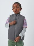 John Lewis Kids' Quilted Shower Resistant Ripstop Gilet, Charcoal