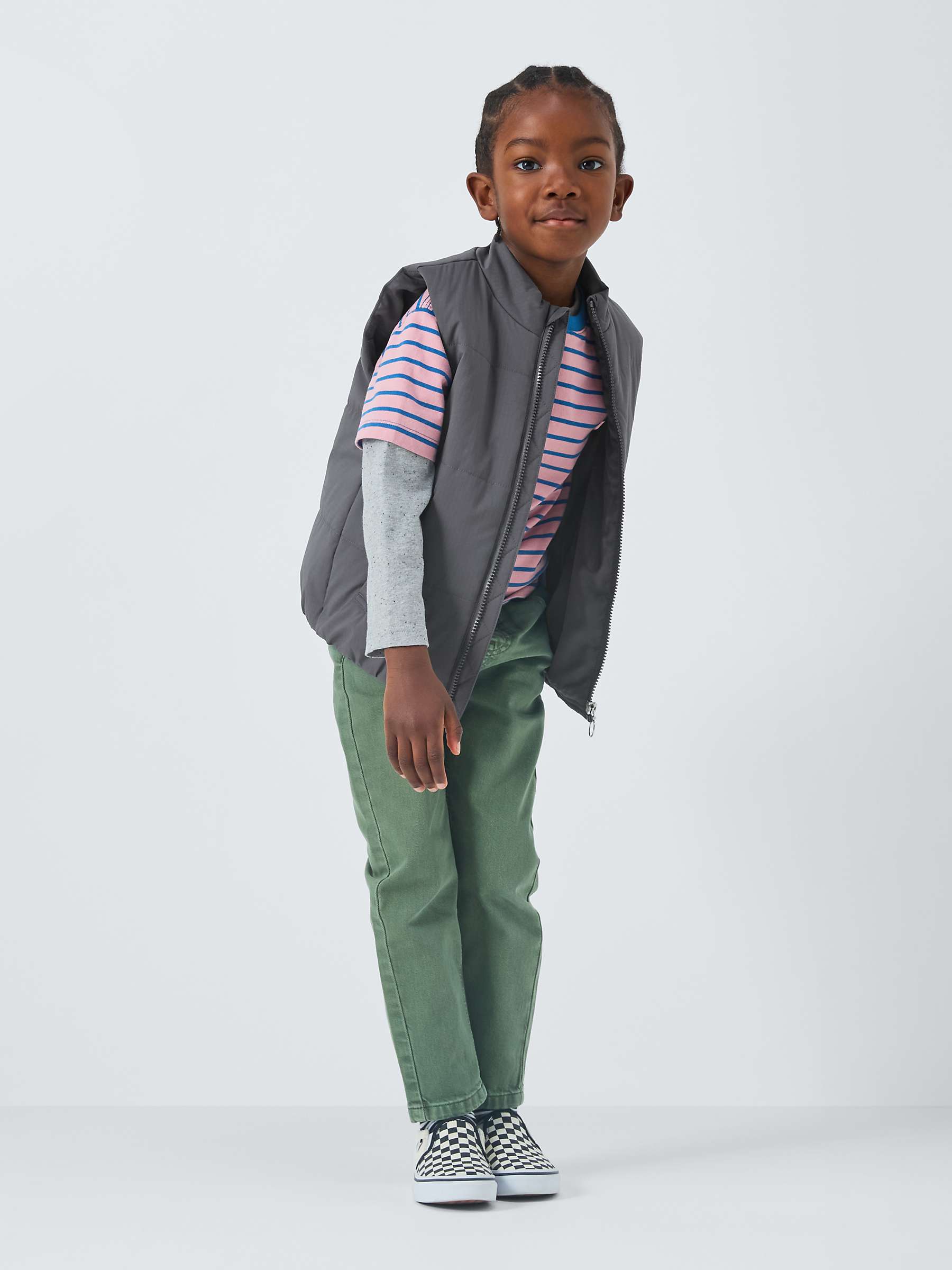 Buy John Lewis Kids' Quilted Shower Resistant Ripstop Gilet, Charcoal Online at johnlewis.com