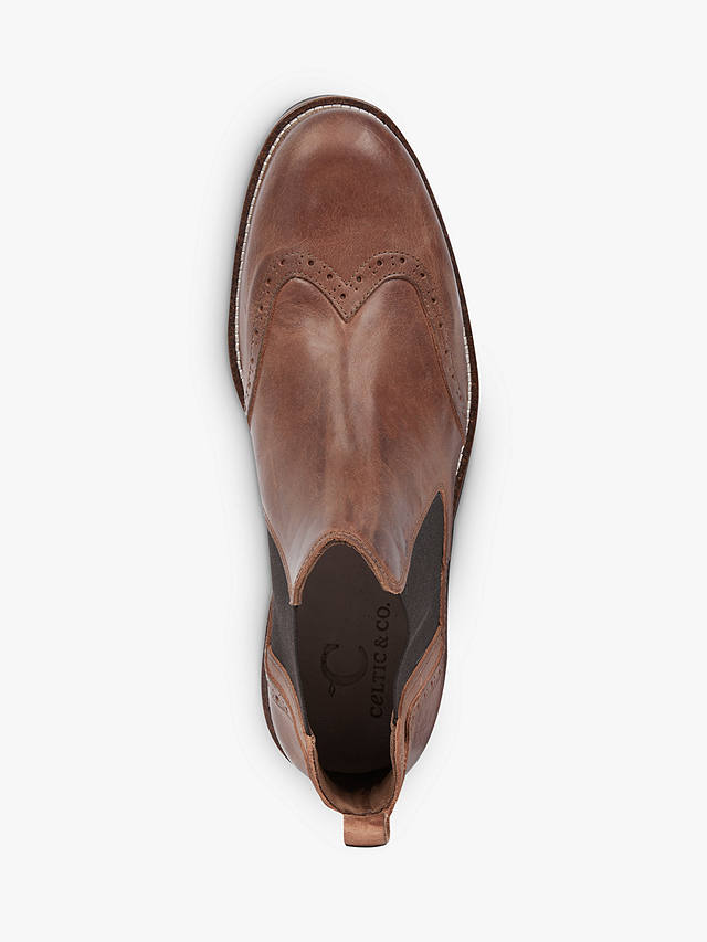 Celtic & Co. Leather Chelsea Brogue Boots, Antique Brown