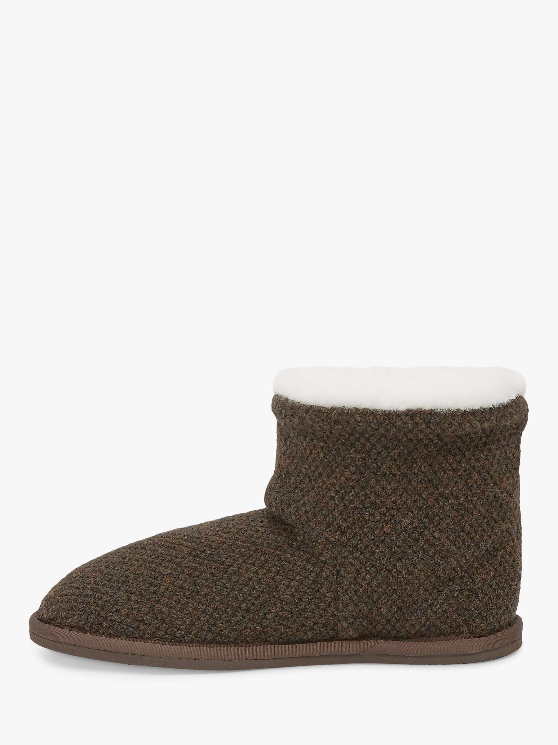 Buy Celtic & Co. Knitted Sheepskin Shortie Slippers, Tanners Brown Online at johnlewis.com
