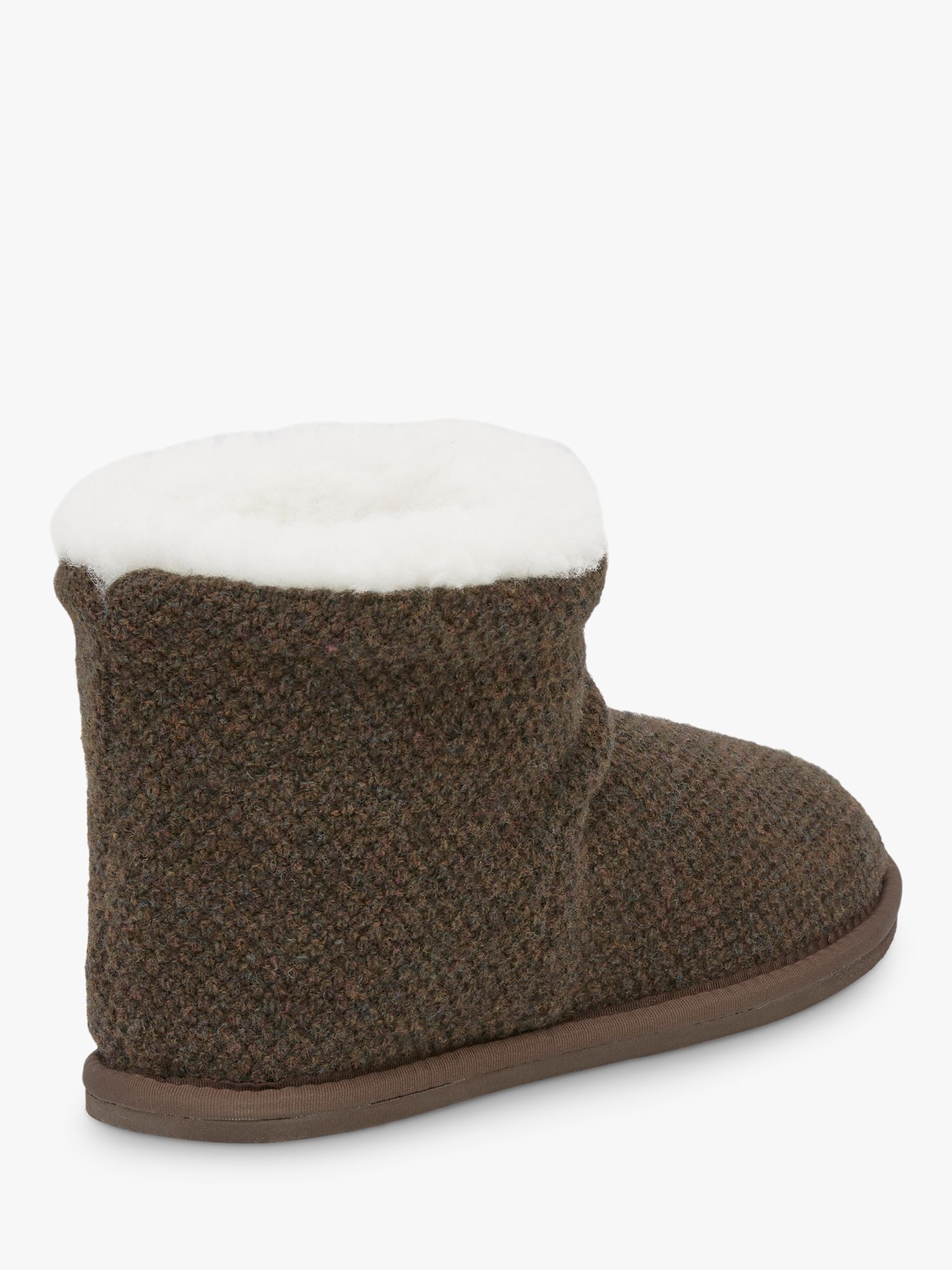 Celtic & Co. Knitted Sheepskin Shortie Slippers, Tanners Brown, 8