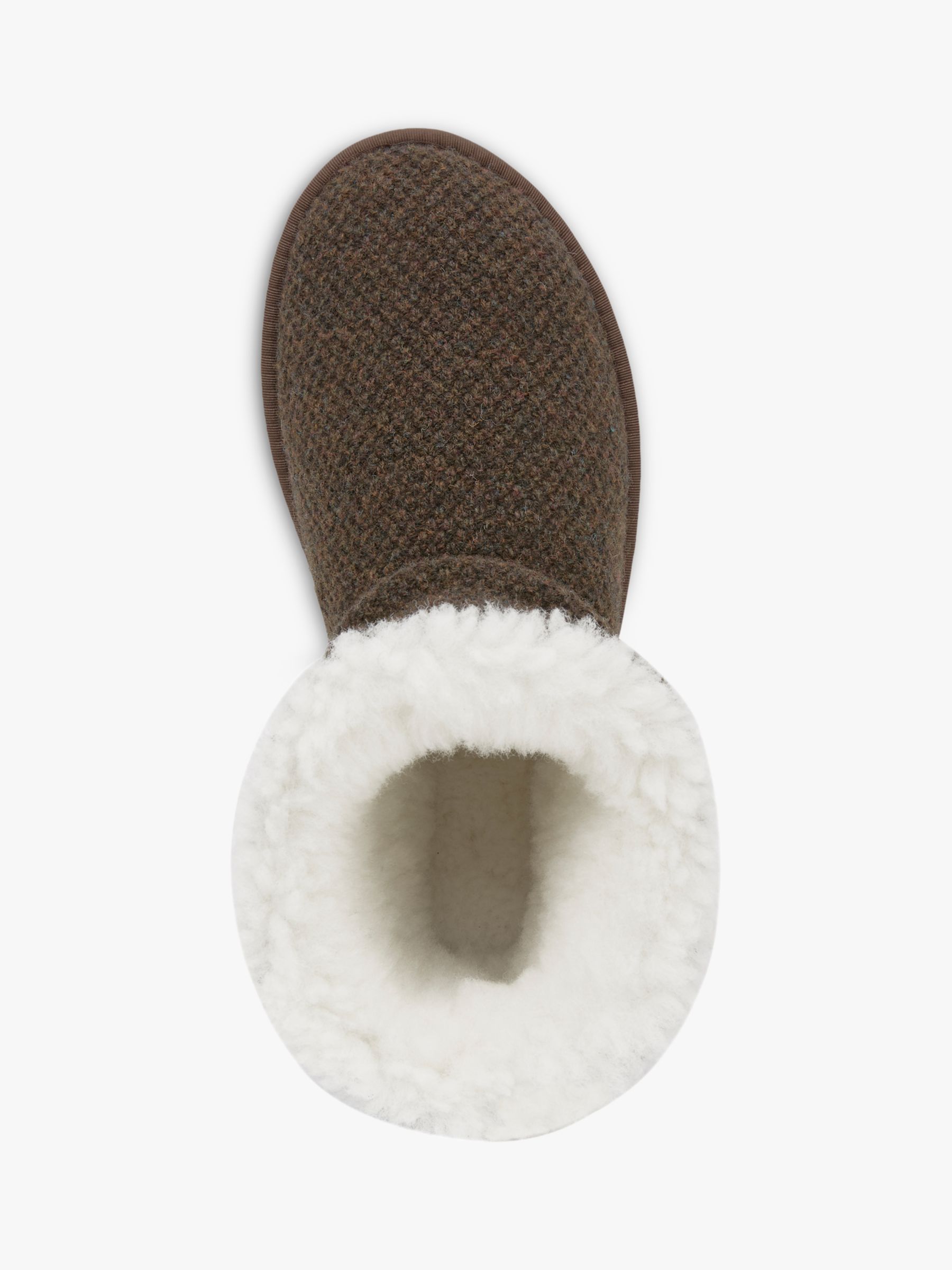 Celtic & Co. Knitted Sheepskin Shortie Slippers, Tanners Brown, 8