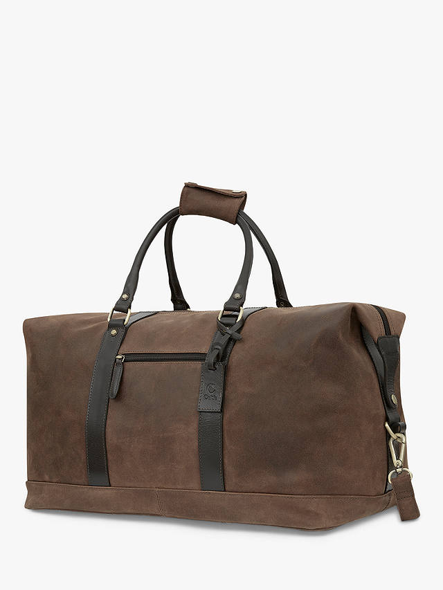 Celtic & Co. Trim Leather Holdall Travel Bag, Brown