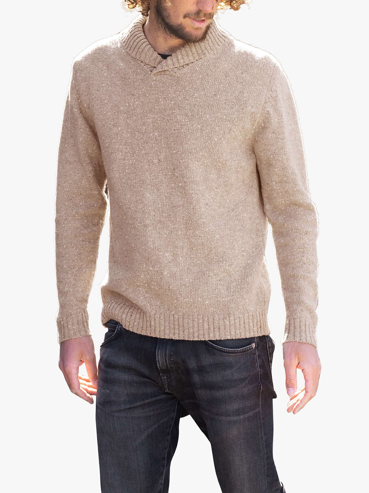 Buy Celtic & Co. Donegal Shawl Collar Wool Jumper Online at johnlewis.com