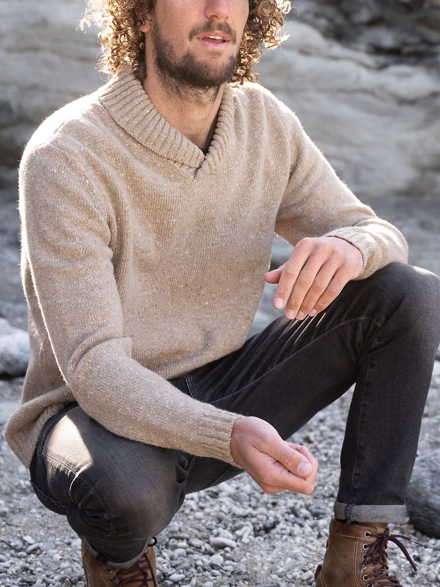 Buy Celtic & Co. Donegal Shawl Collar Wool Jumper Online at johnlewis.com