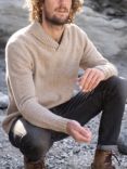 Celtic & Co. Donegal Shawl Collar Wool Jumper, Camel