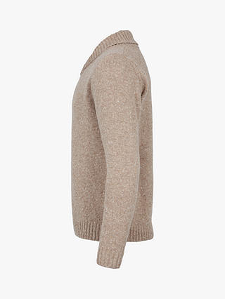 Celtic & Co. Donegal Shawl Collar Wool Jumper, Camel