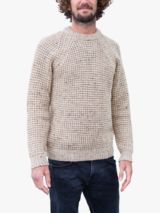 Celtic & Co. Cable Knit Crew Neck Jumper, Oatmeal Fleck