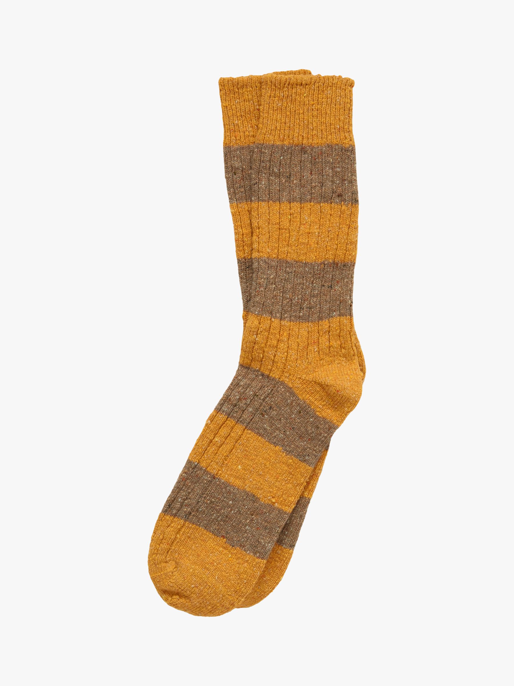Celtic & Co. Donegal Stripe Socks, Gold at John Lewis & Partners