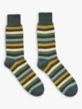 Celtic & Co. Merino Cotton Stripe Sock, Green/Multi