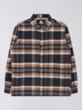 Edwin Sebastian Long Sleeve Check Shirt, Brown/Multi